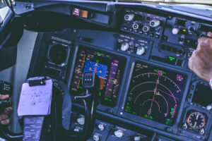 Panel de instrumentos de un Boeing 737.