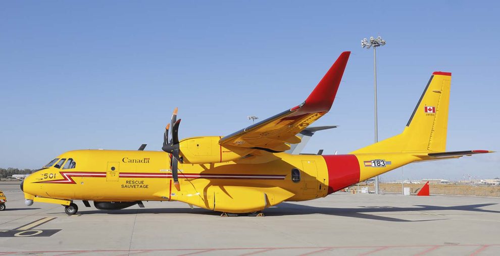 El primer Airbus C295 FWSAR en la factoría de Sevilla todavía con su matricula española de pruebas,
