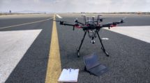 El dron usado por Canard Drones para los trabajos efectados en el aeropuerto Findel de Luxemburgo.