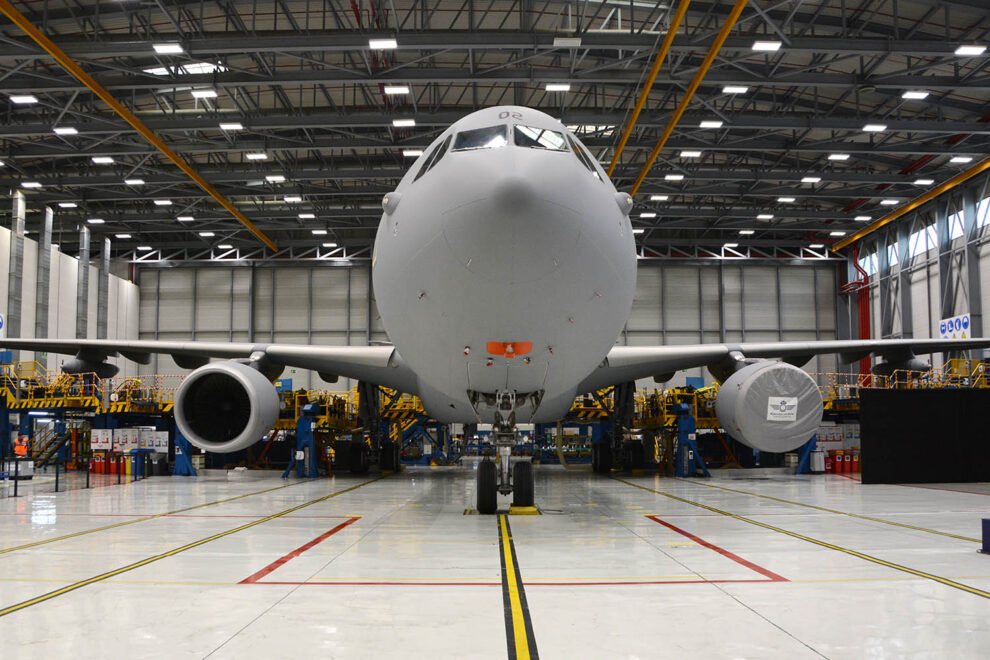 El segundo A330MRTT espalñol casi listo en las instalaciones de Airbus Defence en Getafe.
