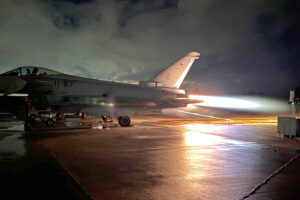 El Eurofighter del Ejército del Aire durante las pruebas en Torrejón.