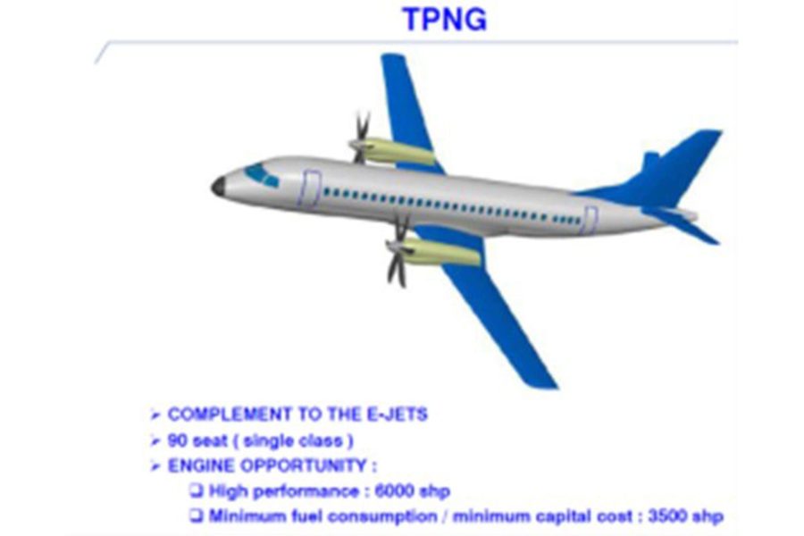 Una de las primeras imágenes que Embraer presentó del nuevo turbohélice.