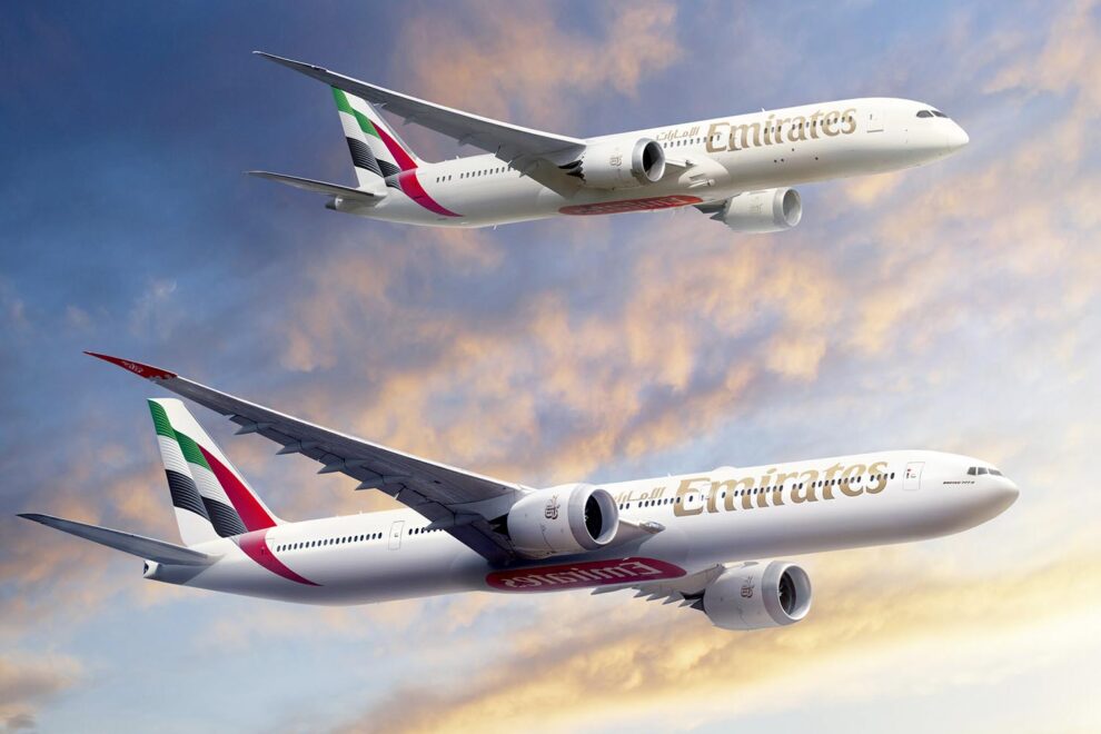 Boeing 787 y B-777-9 con los nuevos colores de Emirates.