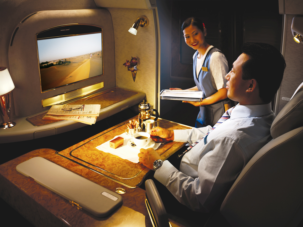 Asiento de primera clase del B-777 de Emirates