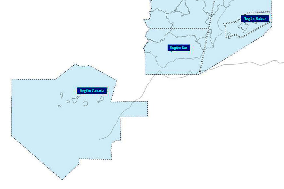 Mapa publicado por Enaire en su web donde muestra su responsabilidad sobre el espacio aéreo de la antigua provincia española del Sahara.