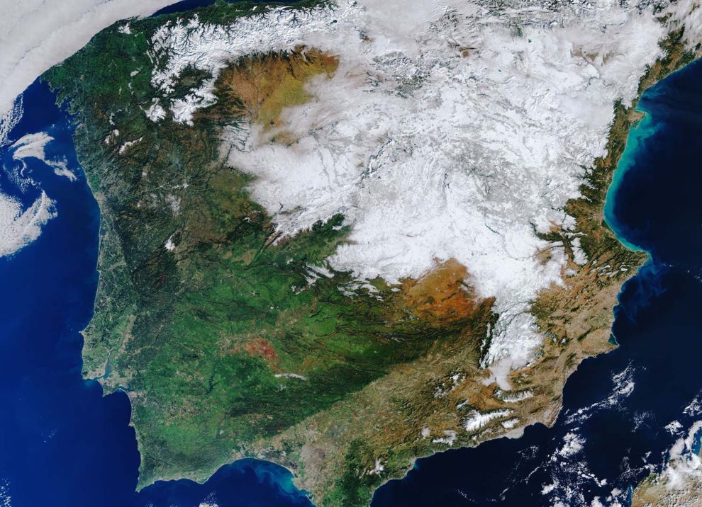 España vista desde el Espacio tras Filomena.c