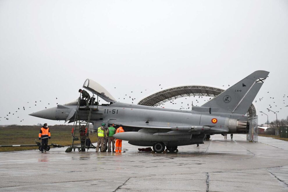 Uno de los Eurofighter del Ala 11 desplegados en Rumanía en la operación Vigilancia Aérea Reforzada.