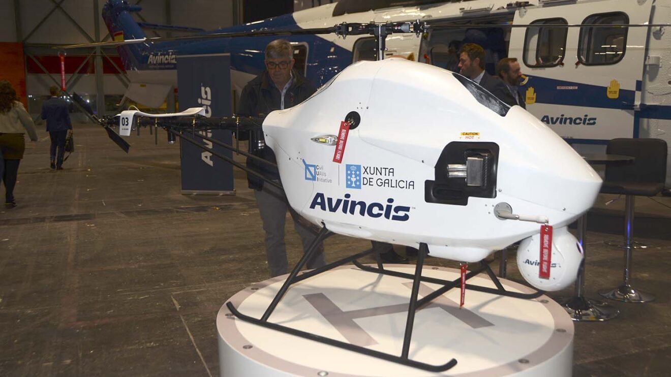 Avincis mostró uno de los UAV que ensaya en Galicia.