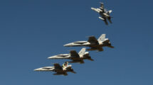 F/A-18 del Ala 12 del Ejército del Aire regresando a su base tras el desfile del 12 de octubre.