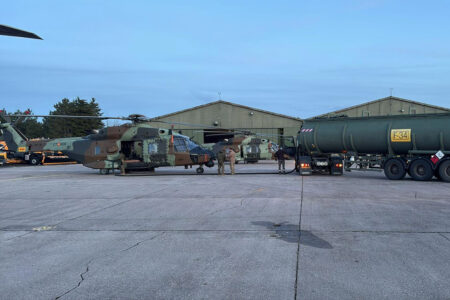 Preparación de los NH90 en la base de Agoncillo para participar en Steadfast Dart 2026.