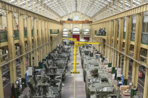 La Fábrica de Armamento de Trubia, hoy deidcada al montaje del blindado 8x8 para el Ejércto del Air español, es la instalación productiba de equipos militares más antigua de Asturias.