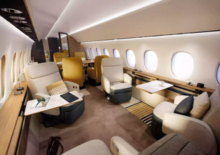 Hasta 19 pasajeros podrán viajar en el Dassault Falcon 10 X una vez certificado.