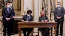 Firma del acuerdo entre la Fundación Airbus y la Agencia Española de Cooperación Internacional para el Desarrollo