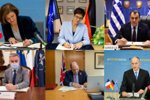 Firma "on line" del acuerdo entre los cinco países y la OTAN para el desarrollo del nuevo helicóptero medio.