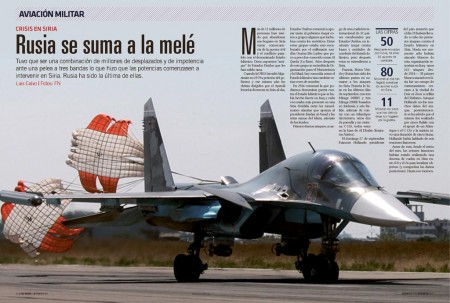 El Sukhoi Su-34 es uno de los cuatro modelos de aviones de ataque y bombardeo usados por Rusia en Siria.
