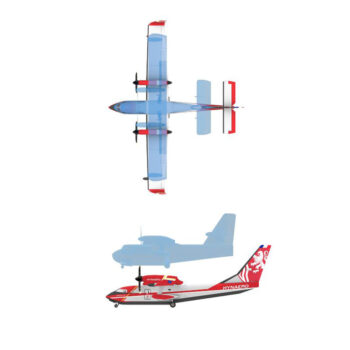 Comparación del tamaño del Fregate F-100 con el DH 515.