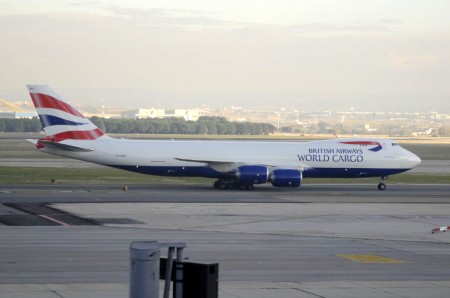 Boeing 747-8F de British Airways Cargo en Madrid.