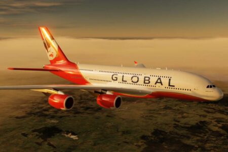 Así irán pintados olos A380 de Global Airlines.