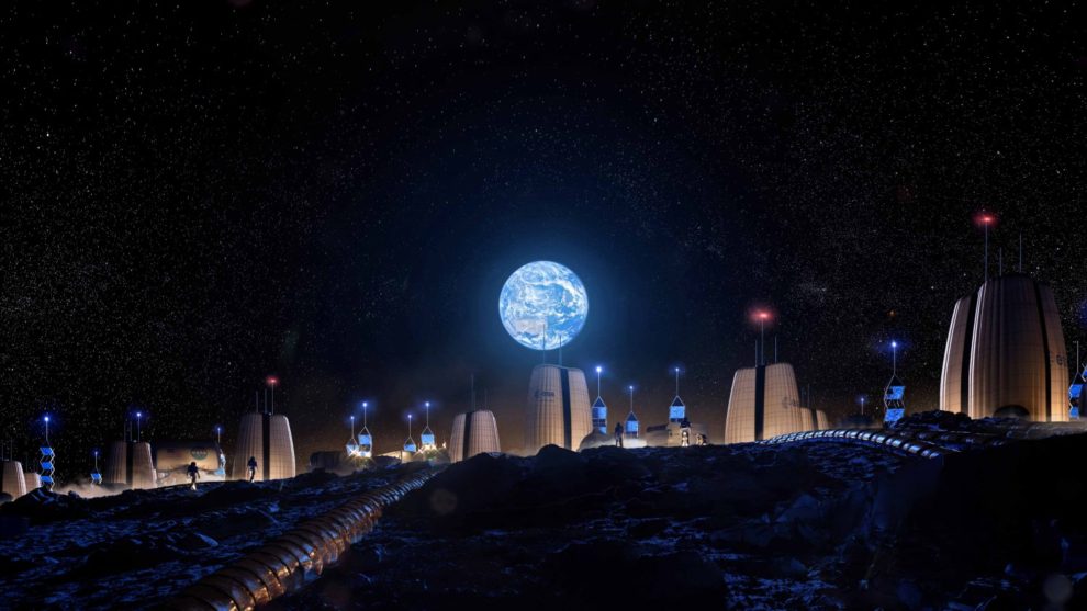Así podría ser la primera "ciudad" en la Luna, con diversos habitats interconectados.