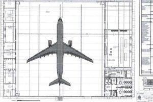 Plano preliminar del fyuturo hangar de mantenimiento de los A330 MRTT en Torrejón.