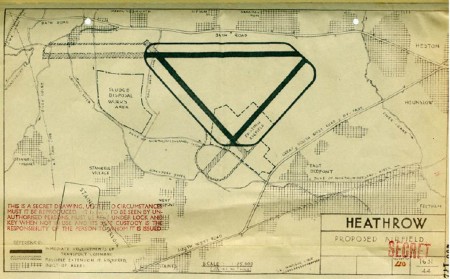 Diseño original del aeropuerto de Heathrow en los años treinta.