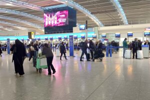 Mostradores de facturación de British Airways en la T5 de Londres Heathrow