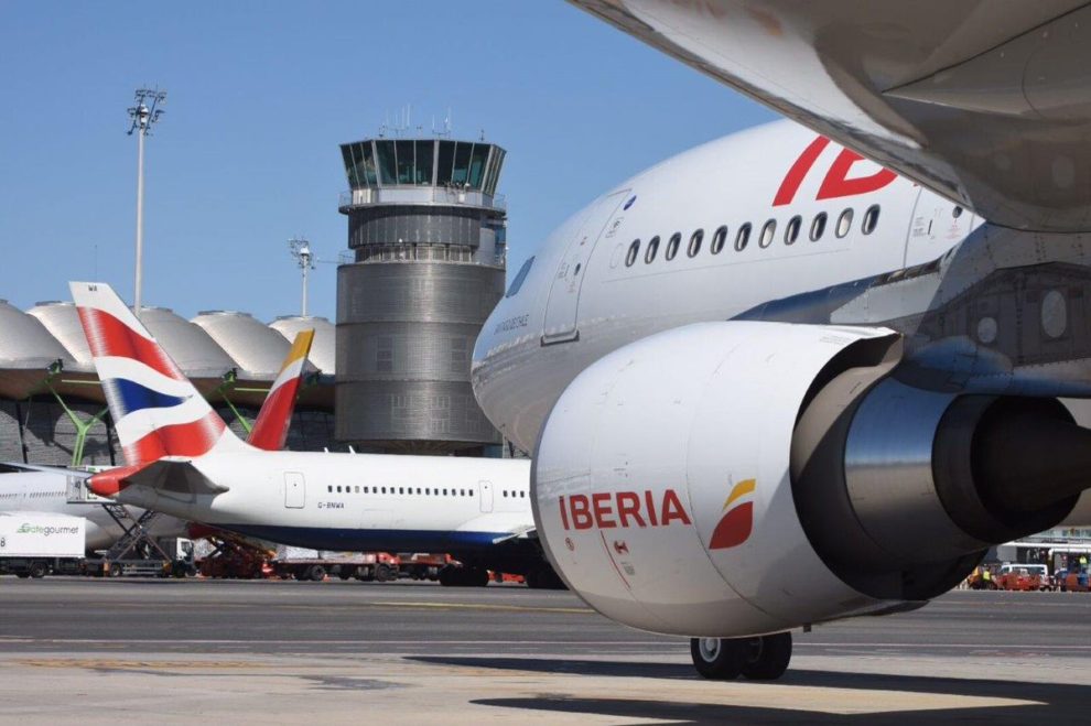 Aviones de Iberia y British Airways en Barajas.
