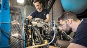 Preparación de un motor CT7 para su prueba por parte de ITP Aero.