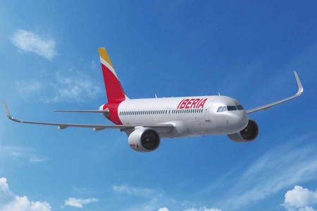 Ilustración de Airbus de como sería un A320neo con colores de Iberia.