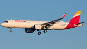El séptimo A321XLR de Iberia aterrizando en Madrid en su vuelo de entrega el 30 de diciembre de 2026 (Foto: Diego Ruiz de Vargas).