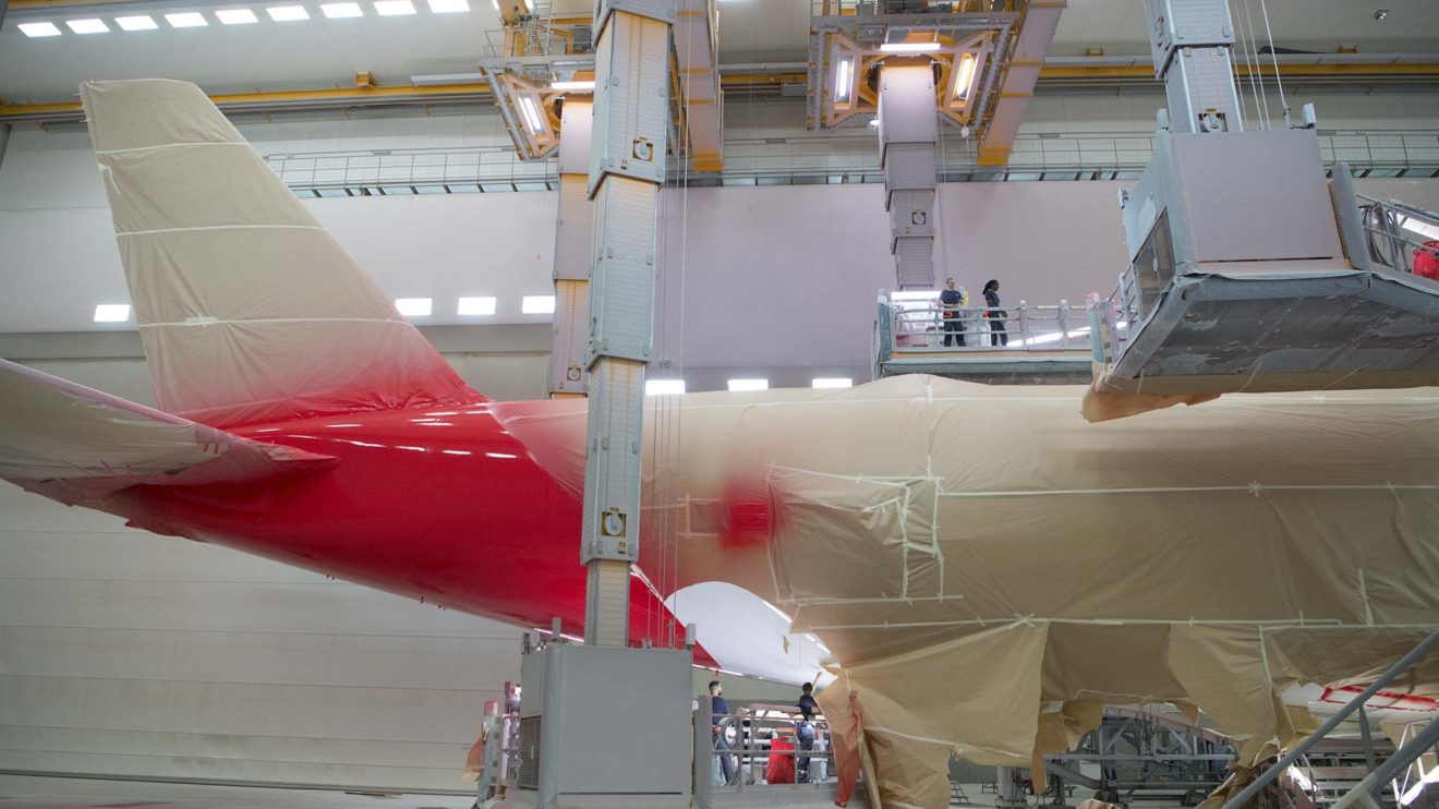 El hangar de pintura de Airbus cuenta con numerosas medidas de seguridad para evitar que cualquier residuo tóxico de la pintura llegue al medioambiente.