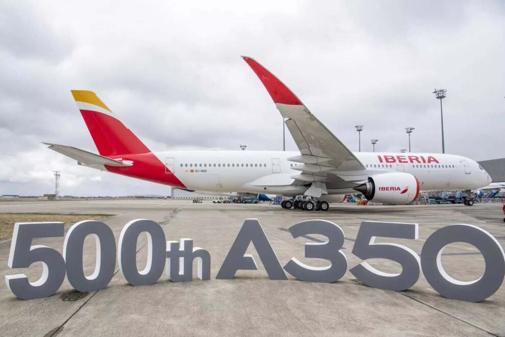 Iberia recibe el A350 número 500 entregado por Airbus..