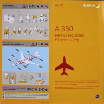 Instrucciones de seguridad del Airbus A350 de Iberia.