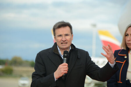 Marco Sansavini, presidente de Iberia durante la presentación del A321 XLR.