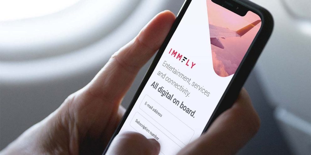Immfly ofrece la posibilidad de descargar en vuelo contenidos de entretenimiento a los equipos personales de cada pasajero.