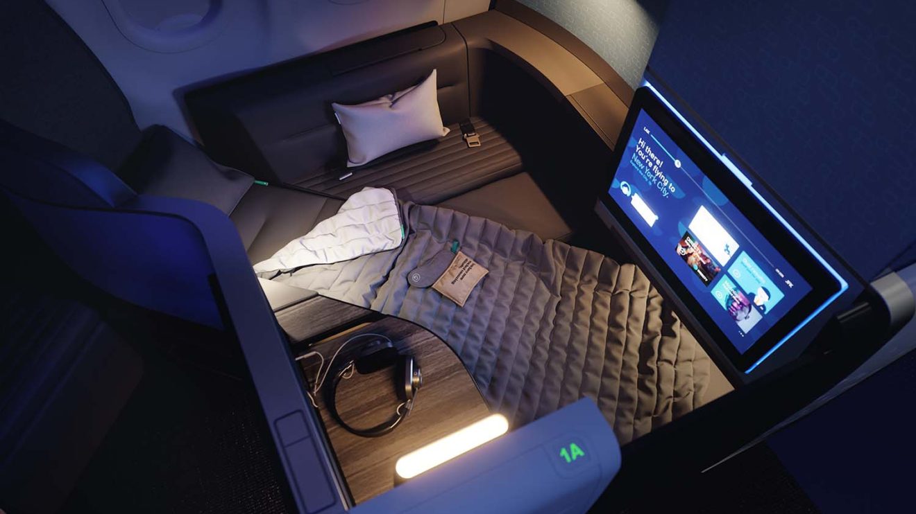 La cama de los asientos de JetBlue mide 2,08 metros de largo.