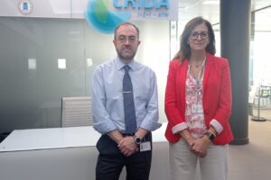 José Miguel de Pablo, director de CRIDA, y Patricia López de Frutos, responsable del Programa Innovación Abierta.