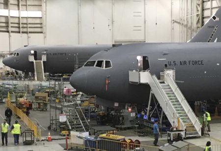 Boeing KC-46 de la USAF en preparación para su entrega.