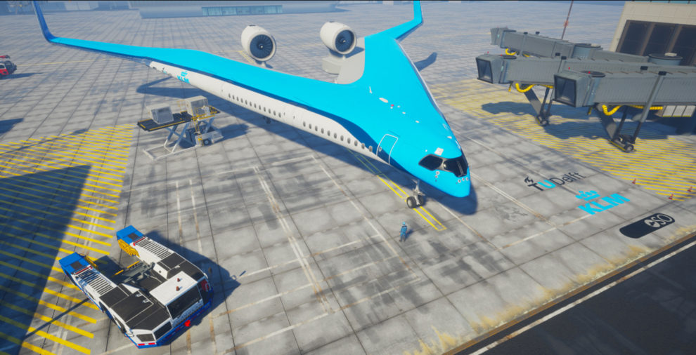 Propuesta de KLM y la universidad holandesa de Tu Delft de un avión comercial para el futuro.