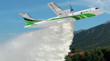 Ilustración del ATR 72 en versión apagafuegos.