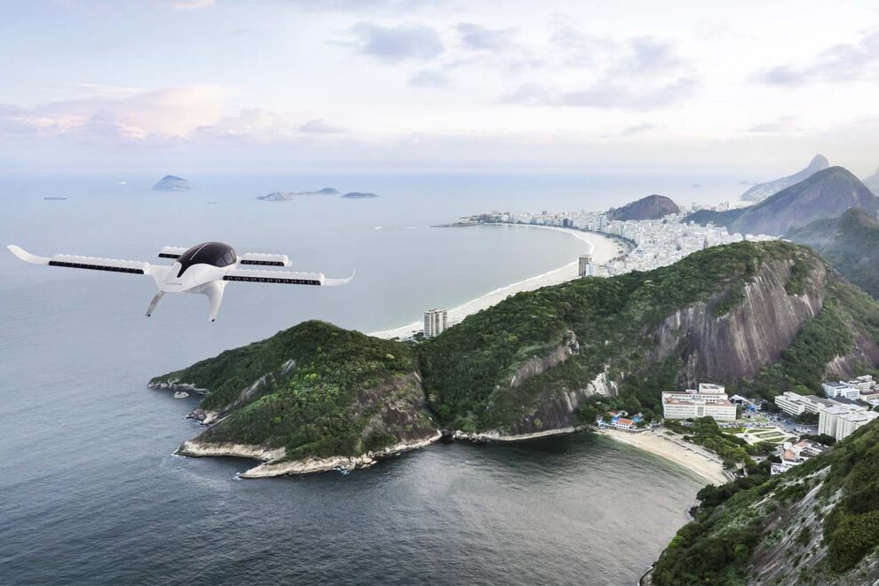 Recreación de un Lilium Jet sobrevolando Río de Janeiro.