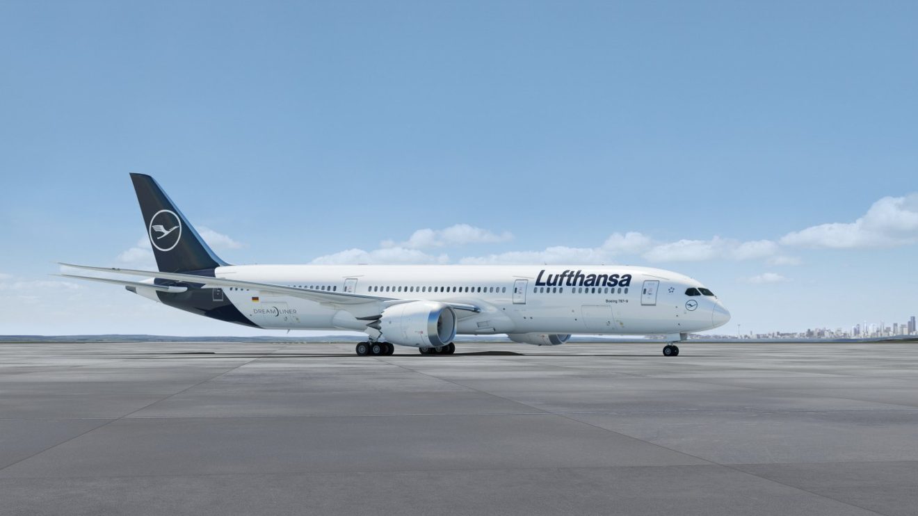 Boeing 787 con colores de Lufthansa.