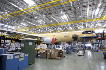 Modificación de un A330 a MRTT en las instalaciones de Airbus Military Aircraft en Getafe.