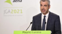 Maurici Lucena, presidente de Aena durante su intervención en la Junta de Accionistas 2021.