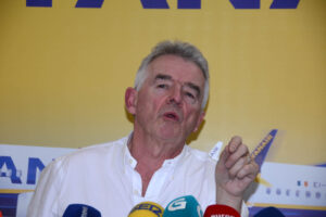Michal O'Leary en su nueva comparecencia en Madrid.