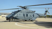 El primer NH90 Estándard 3 para el Ejército del Aire y del Espacio en la plataforma de Albacete.