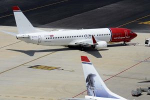 Aviones Boeing 737-800 de Norwegian en el aeropuerto de Palma de Mallorca.