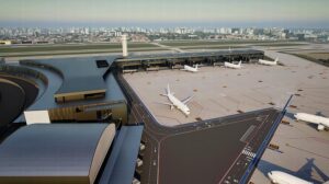 Aspecto que ofrecerá la nueva terminal del aeropuerto de Sao Paulo Congonhas.