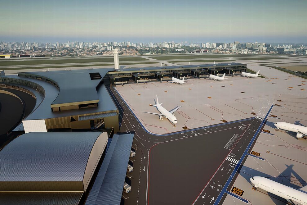 Aspecto que ofrecerá la nueva terminal del aeropuerto de Sao Paulo Congonhas.