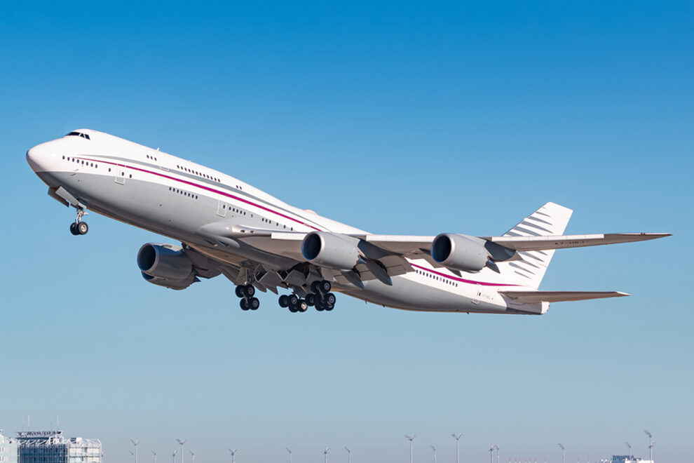 El Boeing 747-8 matrícula P4-HBJ regalado a Estados Unidos para ser usado como Air Force One.
